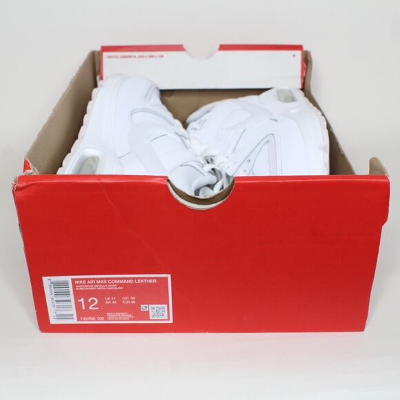 Nike Air Max Command Leather Men’s Shoes Size 12 Triple White Silver 749760-102 - Picture 8 of 8